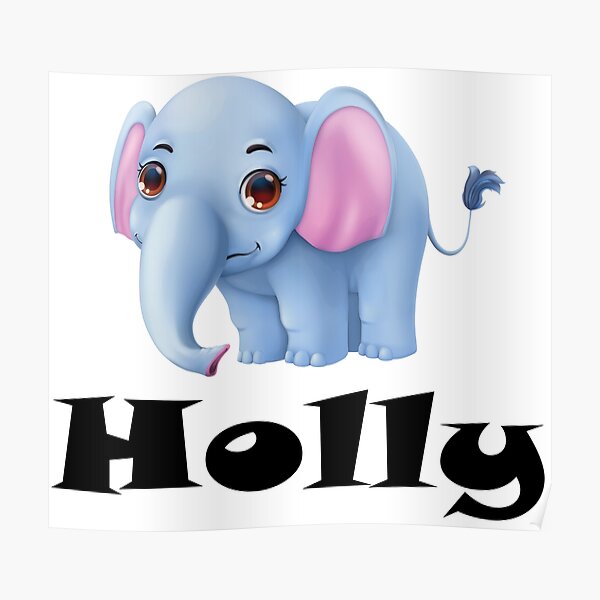 Holly Elephant Poster