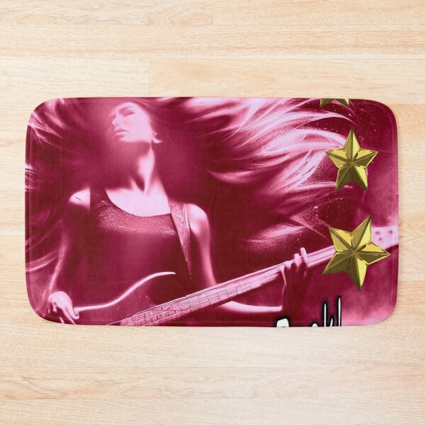 Item preview, Girl guitarist plays guitar rock music lively and exciting in purple shade designed and sold by JaroDesign2023.