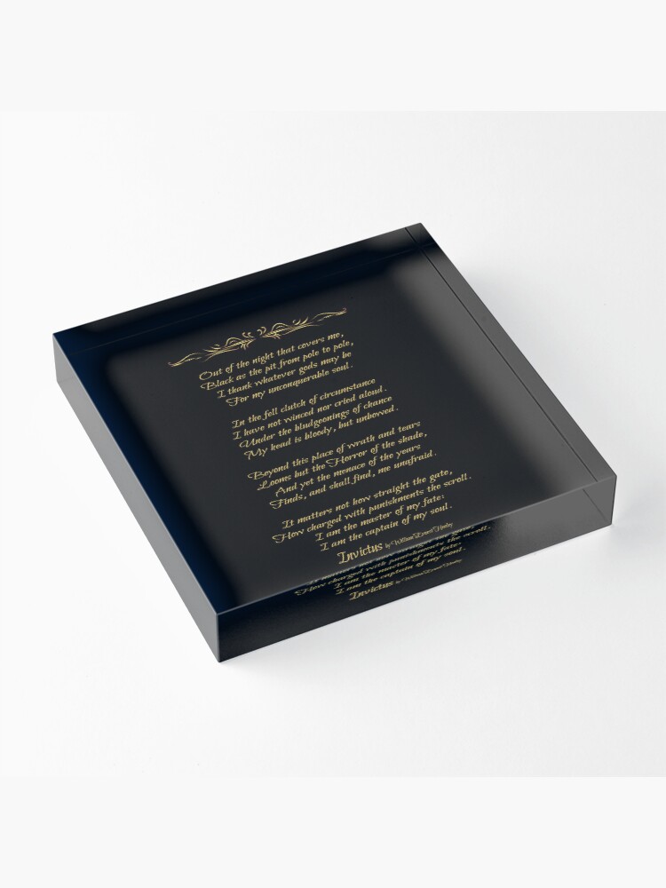 Thumbnail 3 of 5, Acrylic Block, Invictus-William Ernest Henley designed and sold by HHPhotographyFL.