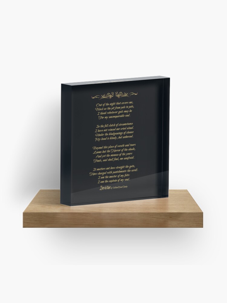 Thumbnail 1 of 5, Acrylic Block, Invictus-William Ernest Henley designed and sold by HHPhotographyFL.