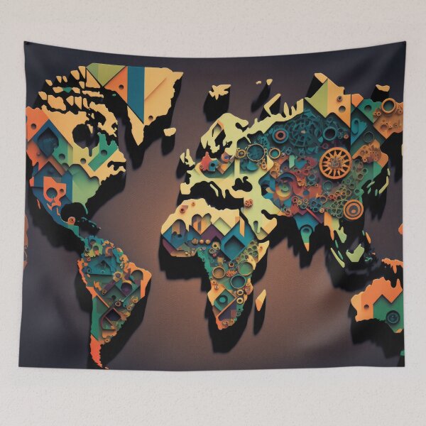Item preview, World Map Bauhaus Countries designed and sold by Map4U.