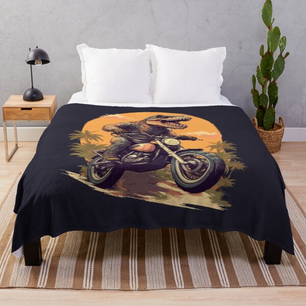 Item preview, Sunset Jungle Ride: Motorcycling T-Rex designed and sold by Zandalus.