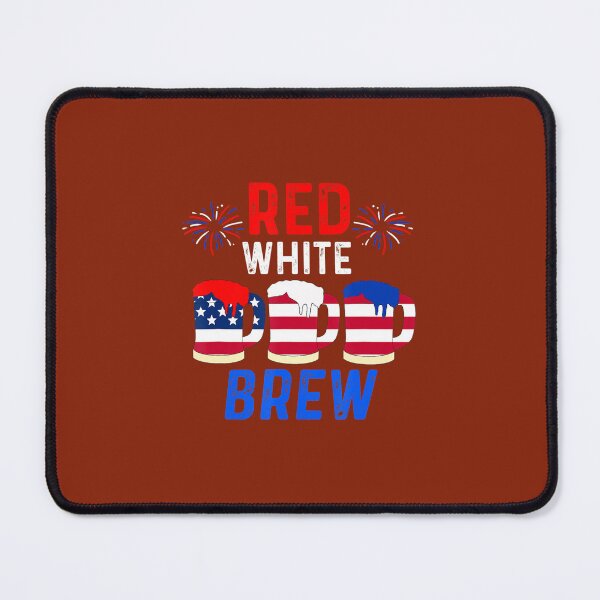 Item preview, funny beer america patriotic red white brew flag summer bbq designed and sold by xpgokbwznuo69.