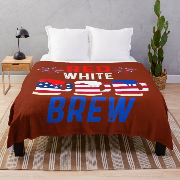Item preview, funny beer america patriotic red white brew flag summer bbq designed and sold by xpgokbwznuo69.