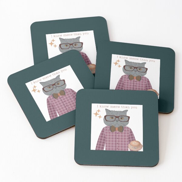 Item preview, Hipster Cat "I know meow than you" designed and sold by coolcreativeco.