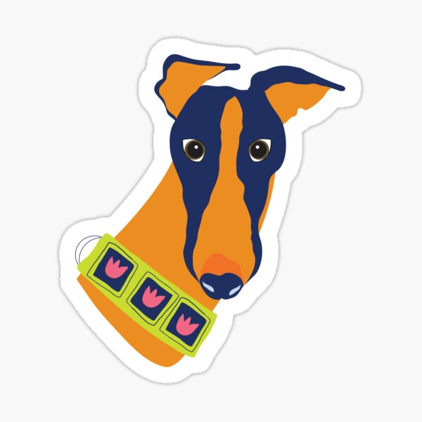 Pop art inspired whippet sticker Glossy Sticker