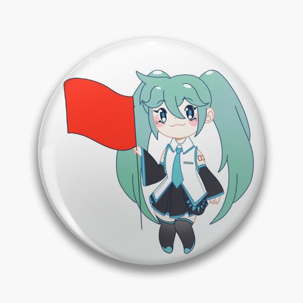 Item preview, Hatsune Miku Flag Chibi Sticker Red designed and sold by Pyrothlets.