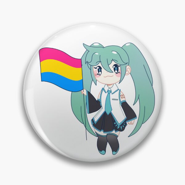 Item preview, Hatsune Miku Flag Chibi Sticker Pansexual Pride designed and sold by Pyrothlets.