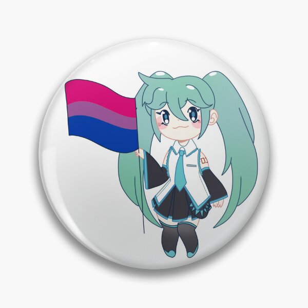Item preview, Etiqueta engomada de Chibi de la bandera de Hatsune Miku Orgullo bisexual designed and sold by Pyrothlets.