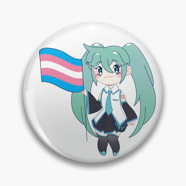 Item preview, Hatsune Miku Flag Chibi Sticker Transgender Pride designed and sold by Pyrothlets.