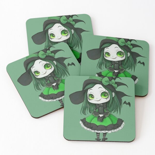 Item preview, Cute little green and black gothic witch designed and sold by tarod7.