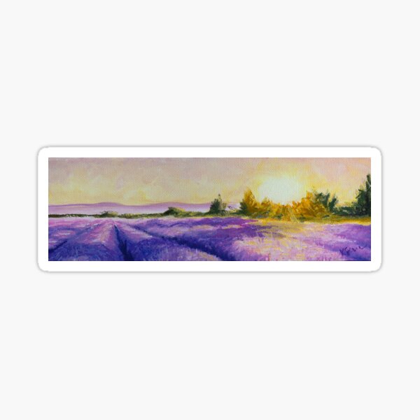 Lavender Sunset Original Oil Painting Sticker