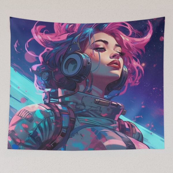 Item preview, Vaporwave Cyberpunk Girl In Space designed and sold by Nightarcade.