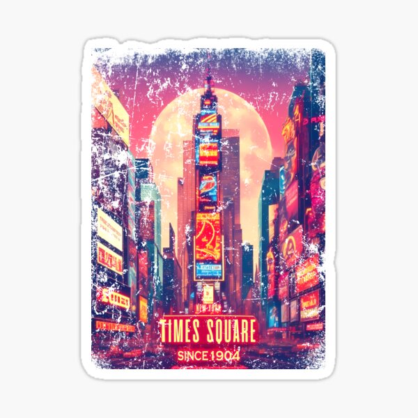 Item preview, Times Square New York, cyberpunk, vintage, grunge, used look designed and sold by Time4Space.