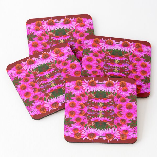 Item preview, PINK CONE FLOWERS GARDEN FLORAL WINE COLOR PATTERN ART designed and sold by sharlesart.