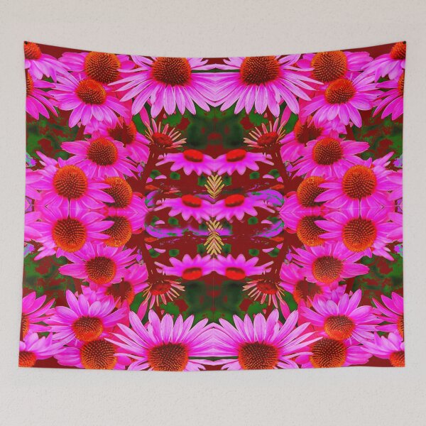 Item preview, PINK CONE FLOWERS GARDEN FLORAL WINE COLOR PATTERN ART designed and sold by sharlesart.
