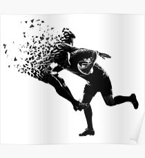 Rugby Football Awesome einzigartige Shattered Design Poster