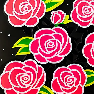 Artwork thumbnail, Abstract Red Roses Pattern by BellaArtsy