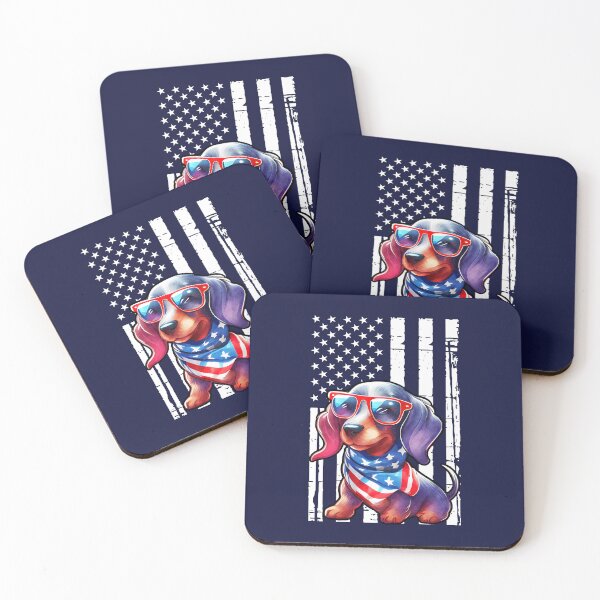 Item preview, Dachshund Dog American Flag Patriotic Dog 4th Of July designed and sold by franktact.