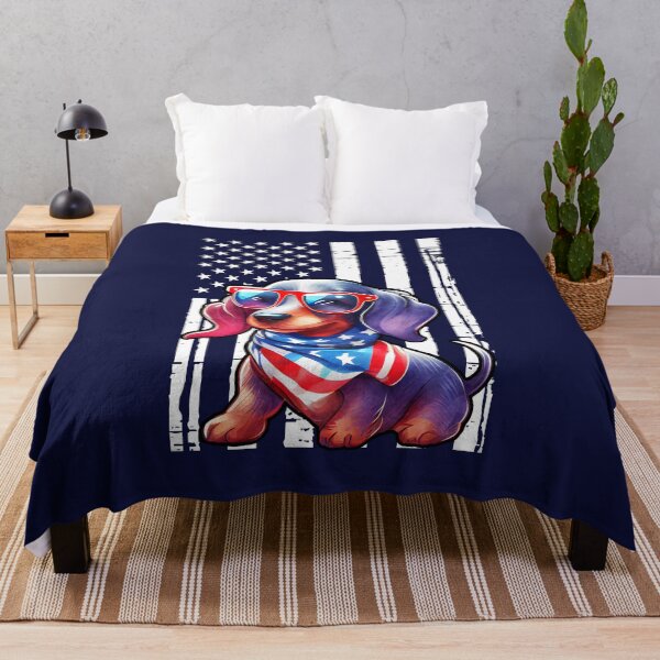 Item preview, Dachshund Dog American Flag Patriotic Dog 4th Of July designed and sold by franktact.