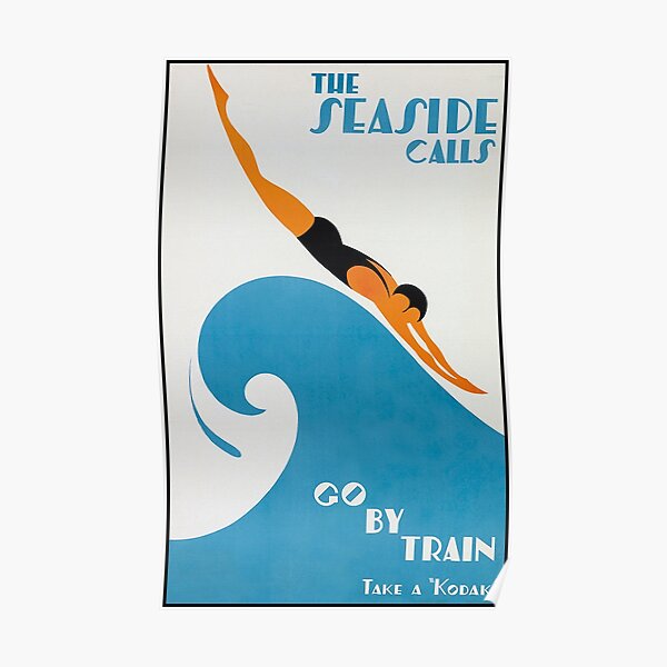 The Seaside Calls, Australia Vintage Travel Poster Poster