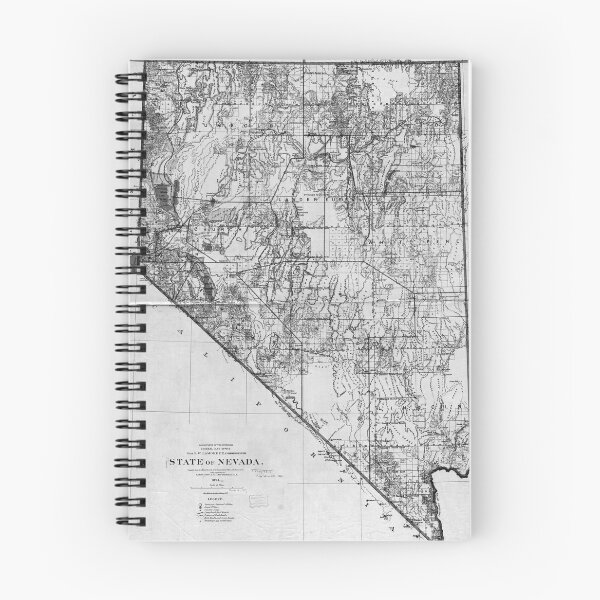Item preview, Vintage Map of Nevada (1894) BW  designed and sold by BravuraMedia.
