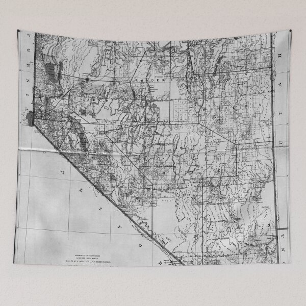 Item preview, Vintage Map of Nevada (1894) BW  designed and sold by BravuraMedia.