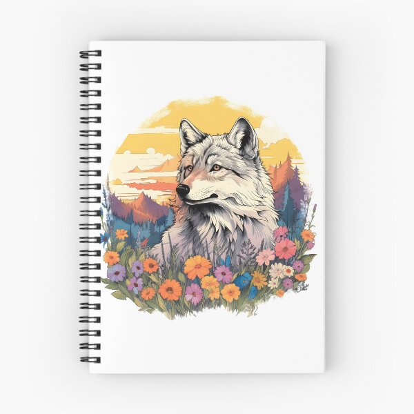 Item preview, Lobo de acuarela con flores | Arte inspirado en la naturaleza designed and sold by AdventurerPack.