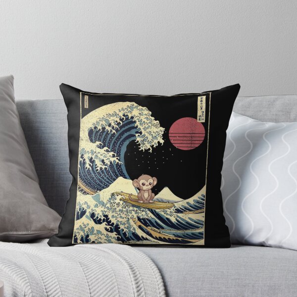 Item preview, Monkey Kanagawa Japanese Surfing Wave designed and sold by rafaeltto.