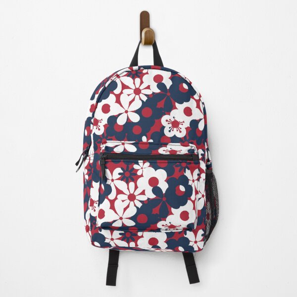 Item preview, American Red White n Blue Flower Power Seamless Pattern Print designed and sold by ClaudiaFlores.
