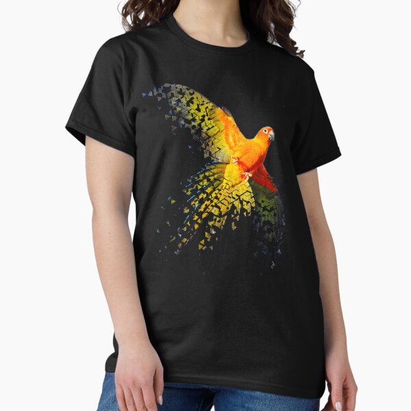 Item preview, Sun Conure Beautiful Dispersed Flying Design T-Shirt designed and sold by InitialEnvy.