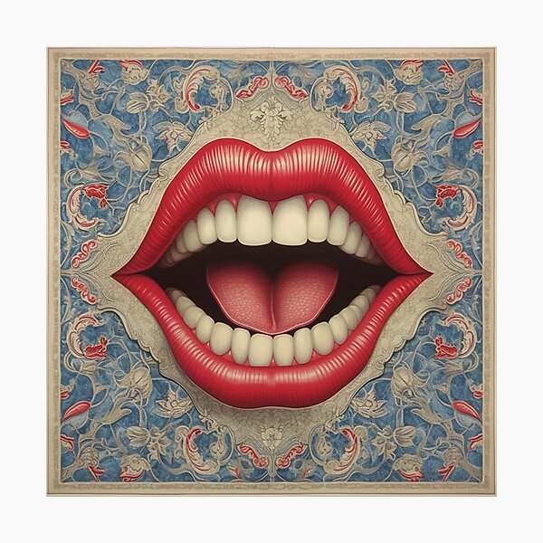 Artikelvorschau, Aufkleber Lippen Mid-Century entworfen und verkauft von ADHDigitalDesign.