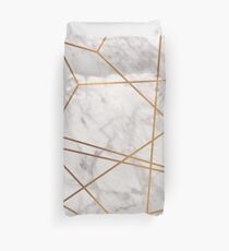 Golden Poly Marble Duvet Cover