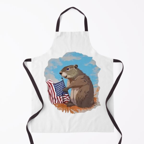 Item preview, Groundhog holding an usa flag designed and sold by GroundhogMs.