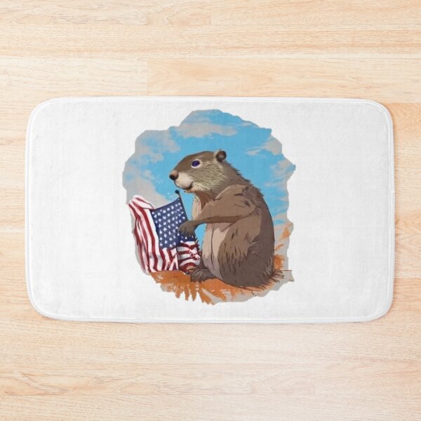 Item preview, Groundhog holding an usa flag designed and sold by GroundhogMs.