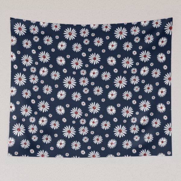 Item preview, American Red White n Blue Retro Glitter Daisies Seamless Pattern Print designed and sold by ClaudiaFlores.