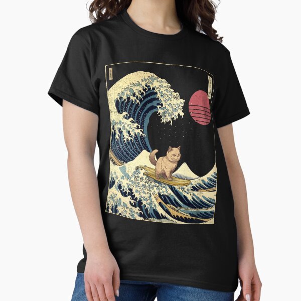 Item preview, Munchkin Cat Kanagawa Japanese Surfing Wave designed and sold by rafaeltto.