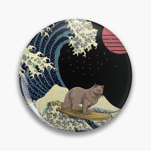 Item preview, Nebelung Cat Kanagawa Japanese Surfing Wave designed and sold by rafaeltto.