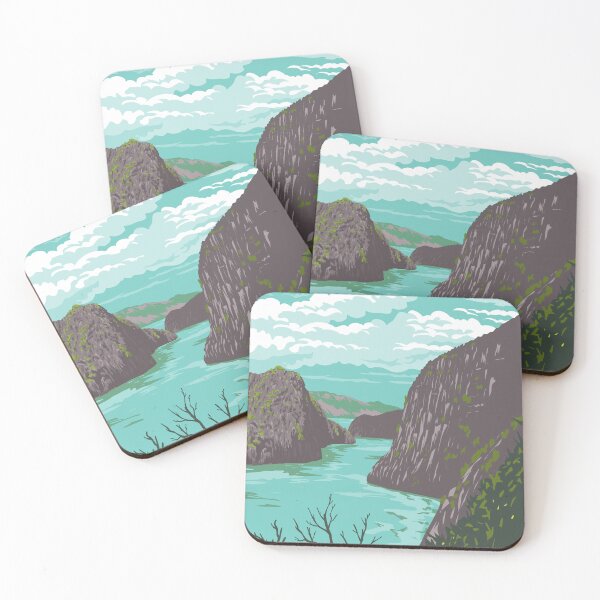 Item preview, Coron Island Cove View to Kayangan Lake in Palawan Philippines WPA Art Deco Poster  designed and sold by patrimonio.