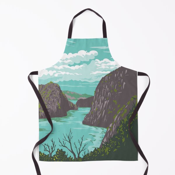 Item preview, Coron Island Cove View to Kayangan Lake in Palawan Philippines WPA Art Deco Poster  designed and sold by patrimonio.