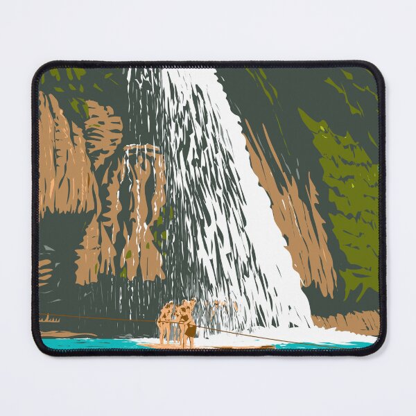 Item preview, Kawasan Falls in Barangay Matutinao Badian Cebu Philippines WPA Art Deco Poster designed and sold by patrimonio.