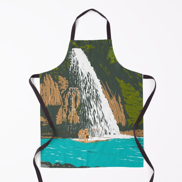 Item preview, Kawasan Falls in Barangay Matutinao Badian Cebu Philippines WPA Art Deco Poster  designed and sold by patrimonio.