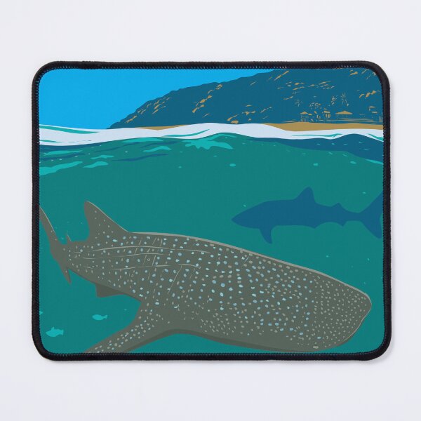 Item preview, Whale Shark Watching in Oslob Cebu Philippines WPA Art Deco Poster designed and sold by patrimonio.