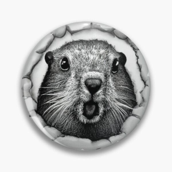 Item preview, Surprised groundhog peeking on the broken wall designed and sold by GroundhogMs.