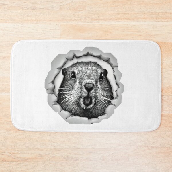 Item preview, Surprised groundhog peeking on the broken wall designed and sold by GroundhogMs.