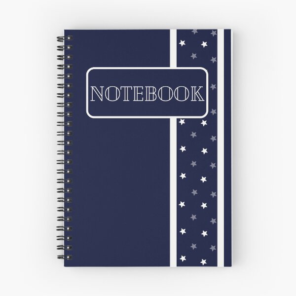 Item preview, Notebook Navy Blue White Stars designed and sold by Yesskathe.