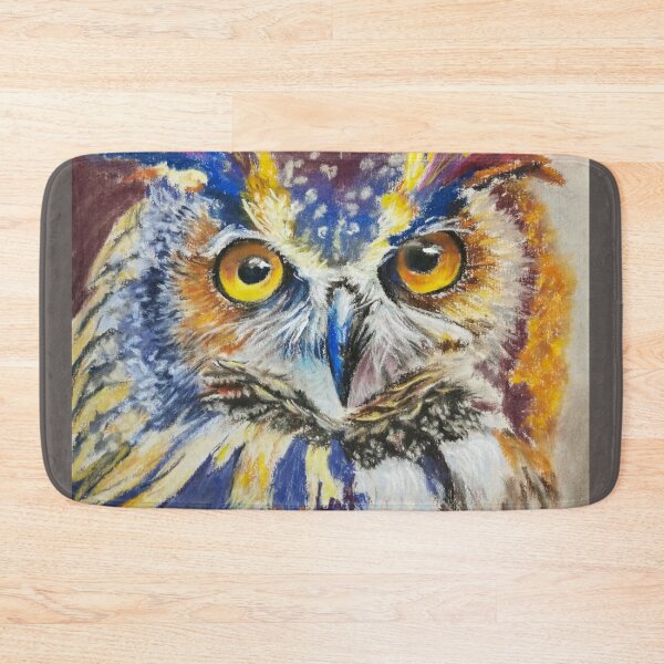 Item preview, Ludwig the Owl pastel painting, fashion and home accessories by Winnie Tam, Artist designed and sold by Winnie Tam.