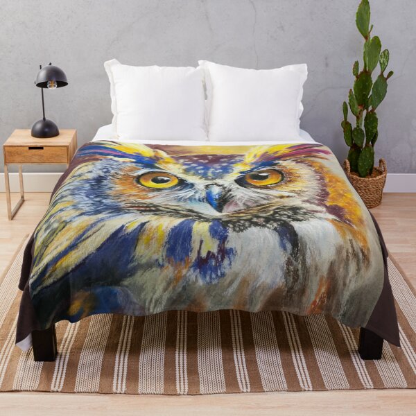 Item preview, Ludwig the Owl pastel painting, fashion and home accessories by Winnie Tam, Artist designed and sold by Winnie Tam.