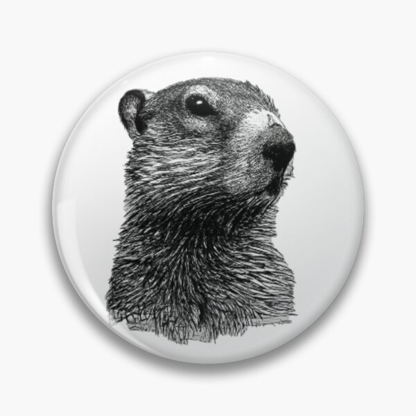Item preview, Black and white groundhog watching with determination designed and sold by GroundhogMs.