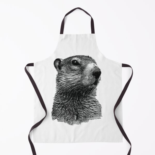 Item preview, Black and white groundhog watching with determination designed and sold by GroundhogMs.